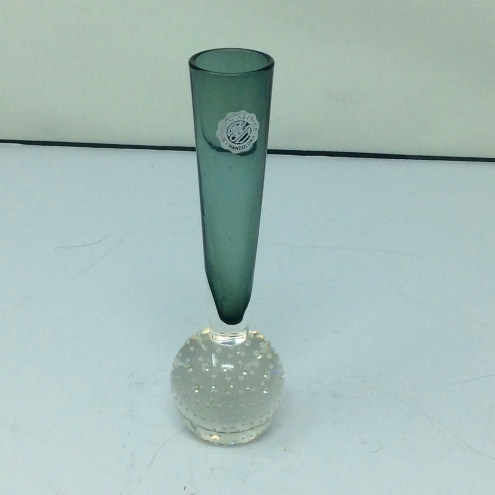 Small handblown bud vase.
